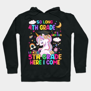 So Long 4th Grade Graduation Class 2024 Unicorn Girls Hoodie